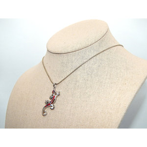 สร้อยงูเงินสเตอร์ลิง925พร้อมจี้โอปอลซาลาแมนเดอร์โรเดียมและชุบทองโรสโกลด์และเพชรอินเทรนด์ - Product Image 2