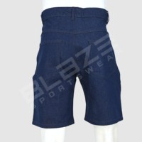 Cepler ile yaz Streetwear Vintage sıkıntılı düz gevşek Fit erkek Denim kot şort