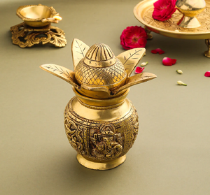 Pot de Kalash en laiton artisanal pour les cérémonies religieuses-Lota indien durable pour la maison et l'autel Prix d'usine direct en gros - Product Image 4