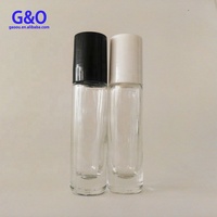 Flacons cosmétiques portables en verre transparent de 5 ml, 8 ml, 10 ml avec applicateur roll-on pour huiles essentielles