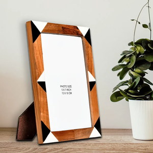 Resin Triangular Crystals Worked Wooden Multi-Color Handmade Eco-Friendly Lightweight <b>Photo</b> <b>Frame</b> - Product Image 1