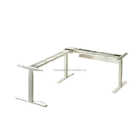 Table de bureau debout en forme de L électrique à double moteur moderne de luxe, ergonomique, réglable en hauteur, facile à assembler