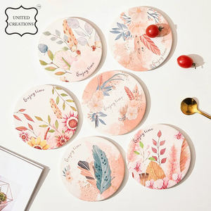 Posavasos de tela con fondo de corcho redondo brillante antideslizante impreso personalizado estilo clásico con el último diseño - Product Image 6