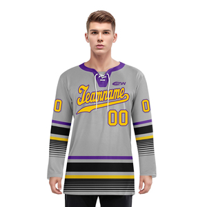 Uniformes Deportivos Personalizados al por Mayor de Alta Calidad, Camisetas de Hockey sobre Hielo de Poliéster Transpirable de Secado Rápido Unisex, Conjuntos de Uniformes para Equipos - Product Image 5