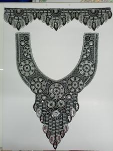 High Quality Custom Embroidered Sew-On Neck Patches Garments Decorative <b>Applique</b> Designs for Dresses Blouses-100% Usage Clothes - Product Image 3