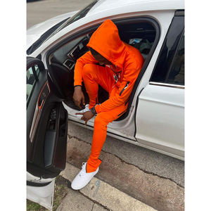 Ensemble de jogging unisexe de haute qualité costume à capuche avec logo personnalisé grande taille imprimé hiver polaire vente en gros d'usine ensembles de tailles superposées pour hommes - Product Image 2