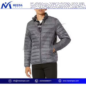 Men's Heavy-Duty Winter Quilted Puffer <b>Jacket</b> Water-Resistant Coat Stand Collar Hood Pockets for Outdoor Adventures Cold Weather - Product Image 3