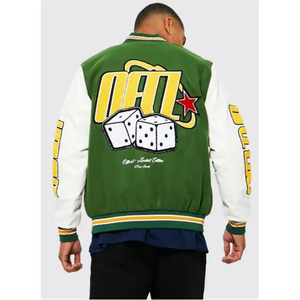 High Quality Causal <b>Varsity</b> Baseball <b>Bomber</b> <b>Jacket</b> <b>Men's</b> Summer Reversible 100% Wool Mandarin Collar Quick Dry Breathable Wool - Product Image 2