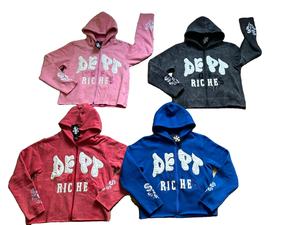 Sweat à capuche zippé 450 g/m² personnalisé, sweat à capuche épais et épais pour homme, sweat à capuche vintage délavé à l'acide pour homme, brodé sur mesure - Product Image 5