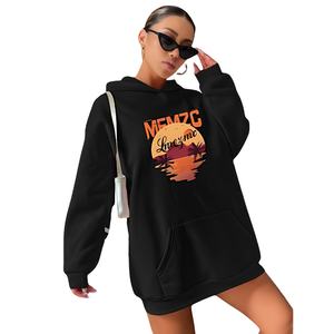 ผู้ผลิตเสื้อผ้าจากบังคลาเทศเสนอเสื้อกันหนาวหมวกผู้หญิง Streetwear ขนาดใหญ่พร้อมการออกแบบโลโก้เสื้อกันหนาวหมวกปักพิมพ์ลายพัฟ - Product Image 1