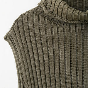 ZATRHMBM Vêtements pour femmes automne 2025 Nouvelle mode Gilet en tricot à col montant Rétro décontracté Sans manches Polyvalent Gilet pour femmes - Product Image 4