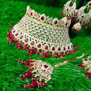 Juego de Joyería de Collar de Estilo Tradicional Indio y Pakistaní al por Mayor para Mujer, Chapado en Rodio, Nuevo Diseño Más Vendido - Product Image 1