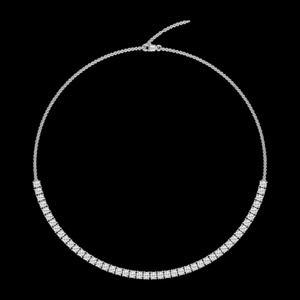 Collar de Tenis con Medios Diamantes al por Mayor, Oro Amarillo de 14K, Diamantes de Laboratorio, 46 Piezas, Chapado en Rodio, Lujo, 4.83ct, DEF VVS VS, 20 Pulgadas - Product Image 4