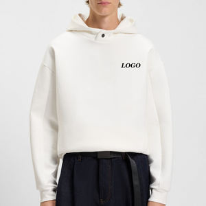 Sudadera con Capucha Extra Grande de Color Sólido para Hombre, Ropa Casual de Manga Larga, Precio al por Mayor, con Logotipo Personalizado y Botón en la Capucha, Mangas Largas 2026 - Product Image 1