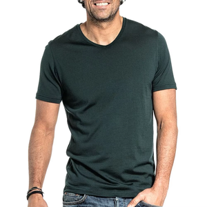 Vente en gros T-shirts basiques à col V 100% coton de haute qualité pour hommes, T-shirt Muscle Fit avec motif de logo personnalisé pour hommes - Product Image 3