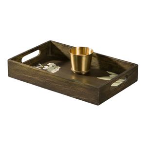 Plateau rectangulaire en bois, décoration et accessoires de bureau élégants, parfait pour organiser les fournitures de bureau, les articles de cuisine et la salle à manger - Product Image 3