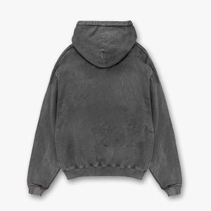 Sweat-shirts à capuche unisexes personnalisés, lavage à l'acide, hiver, surdimensionnés, en molleton, délavés, vintage, mélange polyester/coton - Product Image 2