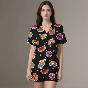 Conjunto de Pijama Clásico de Seda Satén para Mujer, Manga Larga, Transpirable, para Dormir en Casa, Verano/Primavera - Product Image 2