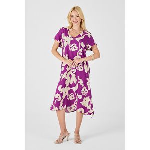 Abito Midi con scollo a V profondo con motivo a fessura abiti alla moda prodotto - Product Image 1