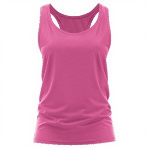 เสื้อกล้ามออกกำลังกายผู้หญิงแบบ Racerback ระบายอากาศได้ดี เหมาะสำหรับฟิตเนส ถักจากผ้าฝ้าย 100%  โลโก้ด้านหน้า - Product Image 1