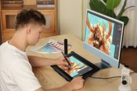 Tablette graphique Artist13.3 Pro V2 avec stylet intelligent X3 Pro, 8192 niveaux de pression, résolution 5080 LPI, taux de rapport 220 RPS, 8 personnalisables