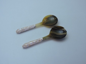 Servidor de ensalada de cuerno Natural hecho a mano, gran oferta, cuerno de búfalo, utensilios de cocina, vajilla, cuchara de ensalada de cuerno Natural, herramientas para servir, vajilla - Product Image 6