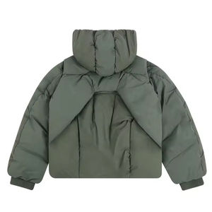 Vestes matelassées en nylon brillant avec logo personnalisé en gros OEM, veste d'hiver imperméable à capuche pour homme, veste matelassée tendance pour l'extérieur - Product Image 2