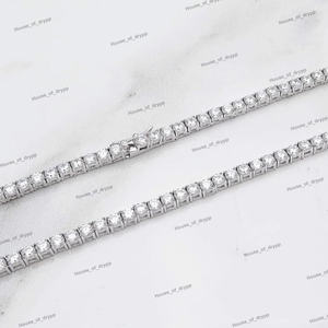 Collar de Tenis con Diamante Moissanite de Corte Redondo, Plata de Ley 925 para Mujer, Regalo de Boda - Product Image 4