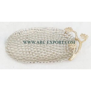 Tazón de comida grande martillado de Metal de calidad Superior con asas de hojas doradas para vajilla casera, tazones y platos para servir alimentos - Product Image 5