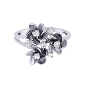 Anillo de cóctel Floral de moissanita de Plata de Ley 925 corte Asscher corte princesa formas de diamante chapado en oro estilo de lujo boda - Product Image 6