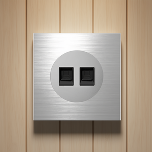 86mm Gray Aluminum LED <b>Switch</b> Panel with Double Computer Socket <b>USB</b> Hubs Product Category - Product Image 3