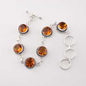 Citrine Gemstone Oval Cut Sterling Silver Simple Classic Design Luxury <b>Charm</b> <b>Bracelet</b> November <b>Birthstone</b> Handmade Jewelry for - Product Image 1