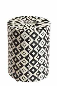 Table d'appoint et tabouret en résine à incrustation de fleurs rondes, magnifique, écologique, de qualité supérieure, artisanal, de luxe, personnalisé - Product Image 4