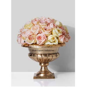 Cuenco de flores de Pedestal de Metal de diseño caro para el hogar y la decoración de la Mesa de boda centros de mesa cuenco de flores con Base - Product Image 5