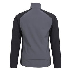 Stand Collar men's Softshell jackets Plain Dyed Full Zipper Long Sleeve Multi panel Hiking Camping Wear Outwear <b>Coats</b> For Male - Product Image 3
