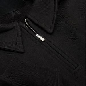 Sweat-shirt à fermeture éclair quart de tour en molleton français lourd de style actuel pour hommes Noir Streetwear 100% coton Doublure d'hiver Motif uni - Product Image 4