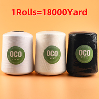 Benang Jahit Pabrik Harga Bagus 18000 Yard Produsen Benang Jahit 100% Poliester Spun Benang Jahit Putih Hitam