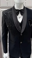 Collection Homme Élégante 2025 – Costumes de Soirée Noirs de Créateur Exquis pour Mariages et Bals de Promo