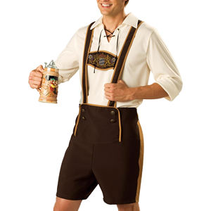 กางเกงหนังบาวาเรียสำหรับผู้ชายกางเกงขาสั้นตามสั่งลายโลโก้ออกแบบได้ตามต้องการ - Product Image 2