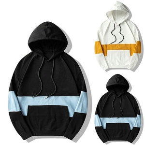 Sweat à capuche Colorblock chaud d'hiver pour hommes élégants pull en coton et polyester épais de haute qualité sweats à capuche avec logo personnalisé pour hommes - Product Image 3