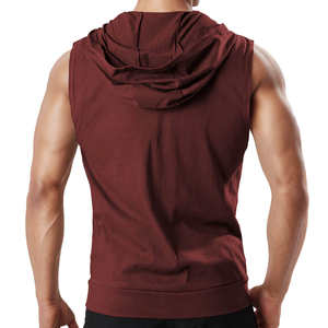 Wholesale <b>Men's</b> Hoodie Oversized Custom Sleeveless Hoodies <b>Men's</b> <b>Jackets</b> Fashionable Gym Fleece Printed Hoodies - Product Image 2