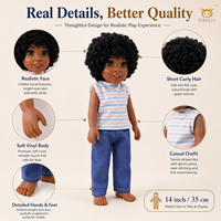 Poupée TUSALMO personnalisée de 14 pouces pour filles afro-américaines, en vinyle souple, cheveux bouclés, jouet éducatif interactif, OEM ODM