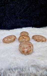 Pierres de palmier en cristal de sunstone certifiées AAA, style ange, pierre précieuse de guérison originale, agate pour soulager l'anxiété, le stress, le massage - Product Image 3