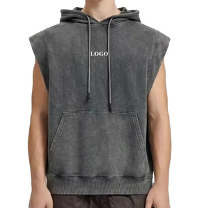 Sweat-shirt sans manches pour homme 100% coton respirant coupe-vent pour la musculation Singlet de musculation Sweat-shirt d'automne - Product Image 1