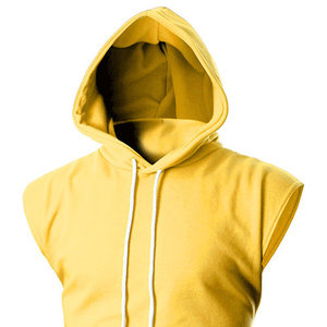 Unique Design Good Quality Breathable Fabric Plain Dyed Gym <b>Hoodie</b> <b>for</b> <b>Mens</b> Stylish Sleeveless Casual Look Basics Cotton Blended - Product Image 3