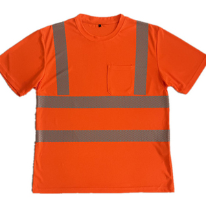 Camiseta de trabajo para hombre, Polo de seguridad con bolsillo y cremallera, rayas reflectantes - Product Image 3
