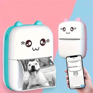 Imprimante thermique miniature Myrva Blue avec un design mignon de chat pour l'impression instantanée de photos, imprimante de reçus portable, taille compacte, idéale F - Product Image 3