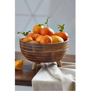 Precio barato, vajilla de madera Natural, cocina, cuenco de arroz creativo, cuencos grandes de sopa de ensalada maciza de madera de Acacia y Mango - Product Image 6