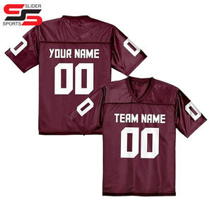 Camiseta de fútbol americano bordada sublimada Rosa poliéster 100% personalizada camisetas de fútbol unisex americanas - Product Image 3