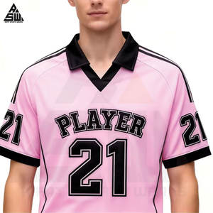 Maillot de football personnalisé brodé pour homme – Tenue de sport d'été respirante à séchage rapide – Ensemble court à col en V avec numéros - Product Image 2